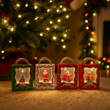 Borsetta in plastica con luci a batteria per decorazioni natalizie