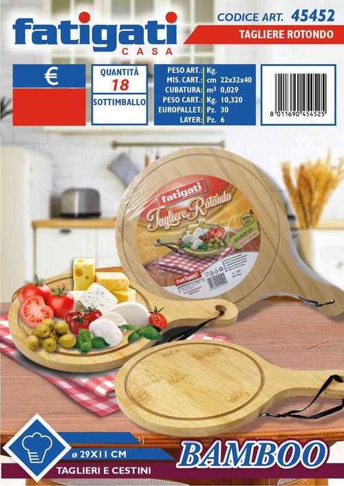 Tagliere Rotondo in Bambù 11x29,5cm