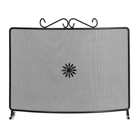 Parascintille per camino a schermo rettangolare in ferro battuto "Made in Italy"