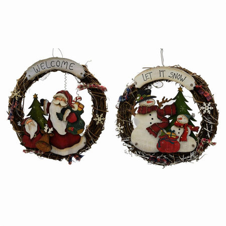 Corona retro porta corone led ghirlanda legno natalizia decorazione natale natalizia