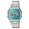 Orologio vintage iconic inox e azzurro a168wem 2ef