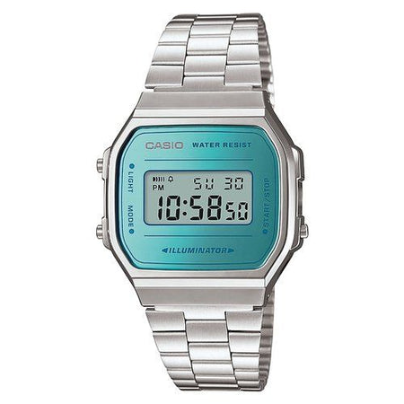 Orologio vintage iconic inox e azzurro a168wem 2ef
