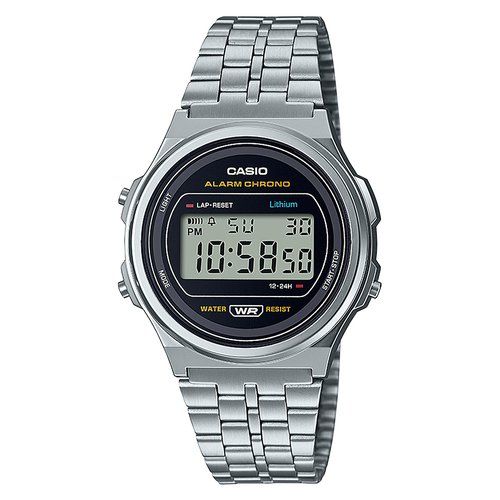 Orologio casio a171we 1aef vintage iconic inox e black