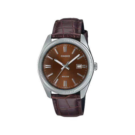 Orologio casio mtp 1302pl 5avef standard silver e brown
