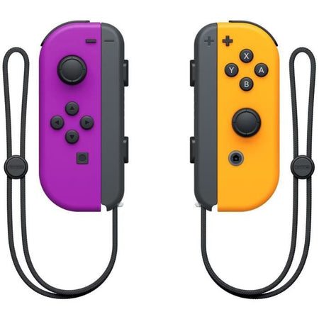 Coppia di Joy-Con sinistra neon viola e destra neon arancione destra