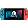 Console Nintendo Switch con una gioia rossa neon e un gioia blu neon