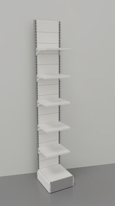 Scaffalatura metallica da negozio con piani con mensole cm. 45x50x300h