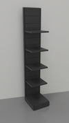 Scaffale in metallo verniciato nero ghisa per arredamento di negozi cm. 45x50x250h