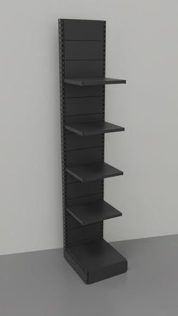 Scaffale in metallo verniciato nero ghisa per arredamento di negozi cm. 45x50x250h