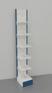 Scaffale metallico a piani arredamento negozio cm. 45x50x300h