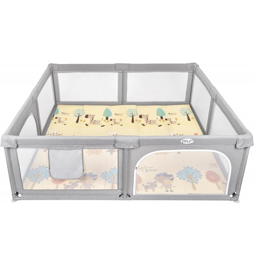 Box Recinto MS Parco Giochi XXL + Tappeto da Gioco 180 x 200 cm Zebra