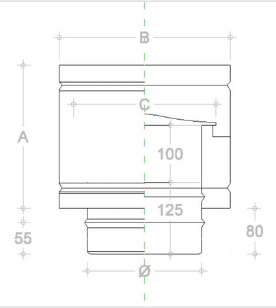 Fumaiolo da 180mm terminale tipo botte 4 venti inox AISI 304 base tonda M maschio