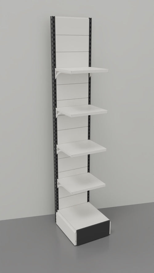 Modulo aggiuntivo scaffale verniciato in metallo per arredare negozi di cm. 45x60x250h