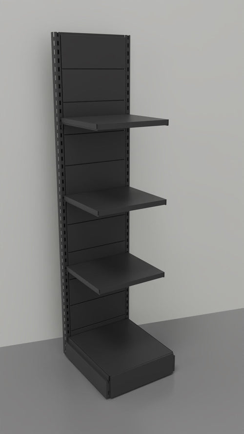Scaffalatura da negozio in metallo verniciato nero ghisa cm. 45x60x200h