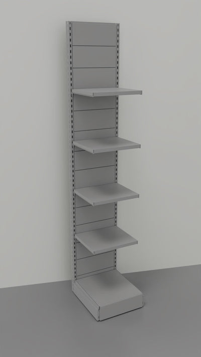 Scaffale in metallo verniciato alluminio per arredamento negozio cm. 45x60x250h