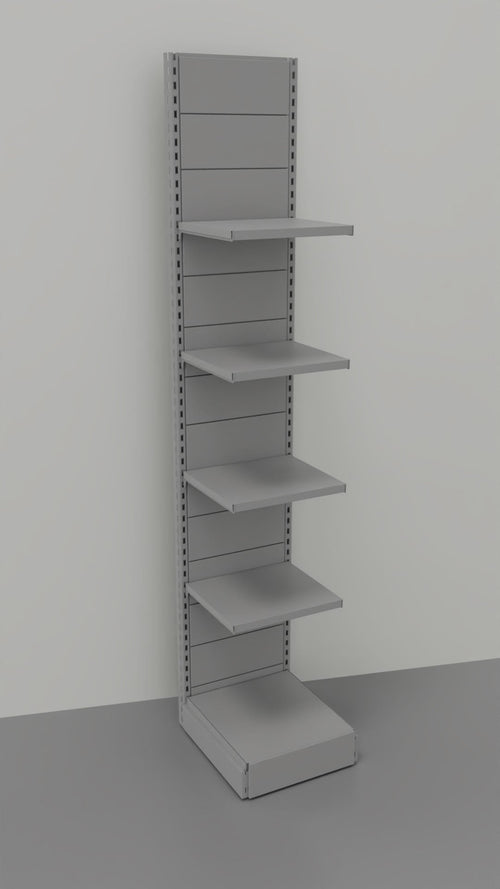 Scaffale in metallo verniciato alluminio per arredamento negozio cm. 45x60x250h