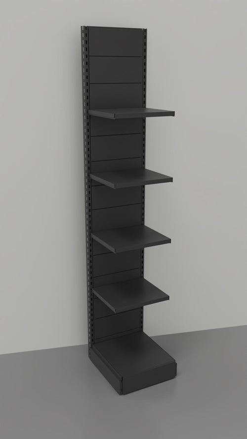 Scaffale in metallo verniciato nero ghisa da arredamento negozio cm. 45x60x250h