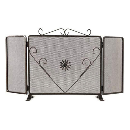 PARASCINTILLE CAMINO CUORE CAMINETTO SCHERMO RETTANGOLARE CM 110X60 H IN FERRO BATTUTTO