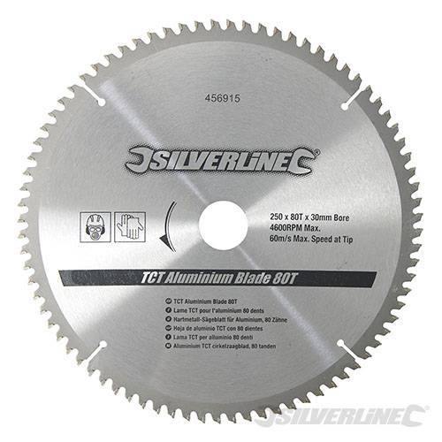 Lama TCT per alluminio 250x30/25/20/16, denti 80 Silverline Silverline