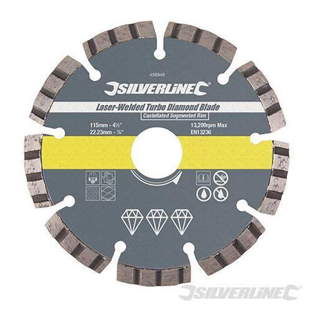 Silverline Lama disco diamantata Turbo saldata a laser6 per edilizia - Eternal Brico