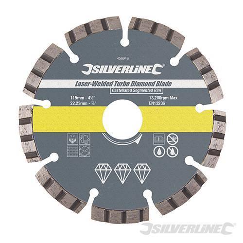 Silverline Lama disco diamantata Turbo saldata a laser6 per edilizia - Eternal Brico