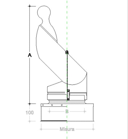Fumaiolo gallo 20x20cm in acciaio inox base quadra