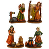 Pastorelle per presepe in poliresina commercianti h 11 cm 4 soggetti