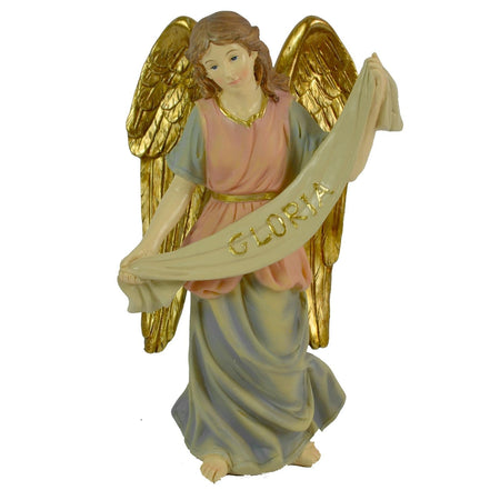 Angelo per presepe e puntale albero in poliresina h 15 cm decorazione natalizia