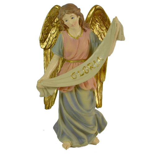 Angelo per presepe e puntale albero in poliresina h 15 cm decorazione natalizia