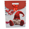 Busta per pacco regalo con decorazioni natalizie e manici in nylon h 37 cm