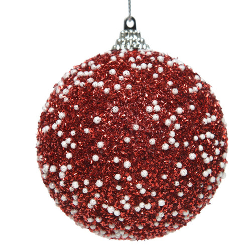 Palline per albero di Natale decorato, in gommapiuma con glitter, da Ø 8 cm, 12 pezzi