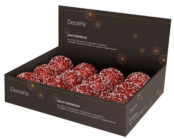 Palline per albero di Natale decorato, in gommapiuma con glitter, da Ø 8 cm, 12 pezzi