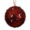Palline per albero di Natale decorato, colore rosso con paillettes , da Ø 8 cm, 12 pezzi