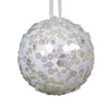 Palline per albero di Natale decorato, colore bianco con paillettes , da Ø 8 cm, 12 pezzi