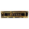 Buca per lettere in ottone stampato, copri feritoia anticato 23 x 6 cm