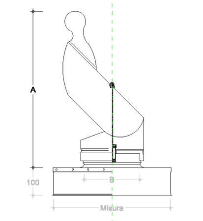 Fumaiolo gallo da 32x52cm in acciaio inox base rettangolare