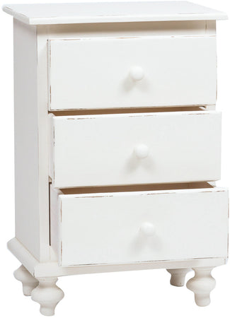 Biscottini Comodino Biscottini Country legno tiglio bianco anticato 50x35x70 Made Italy