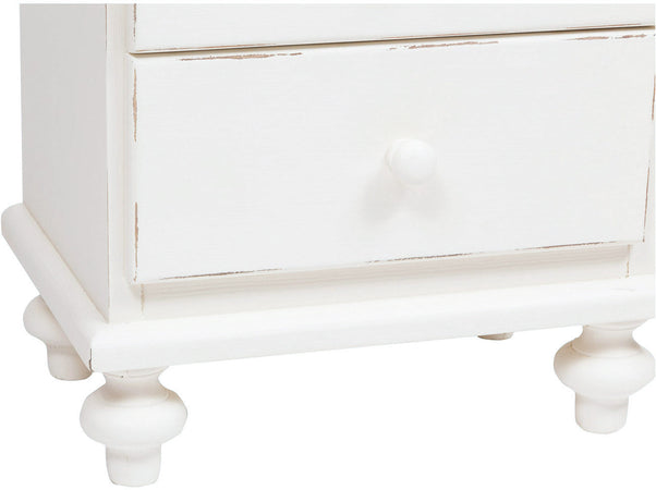 Biscottini Comodino Biscottini Country legno tiglio bianco anticato 50x35x70 Made Italy