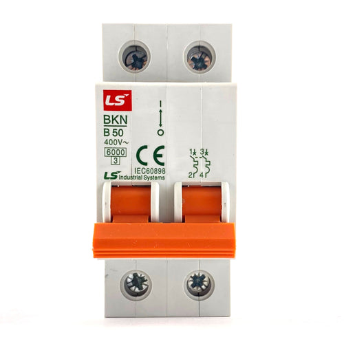 Interruttore magnetotermico 2P 2 moduli 50A curva B Ls electric