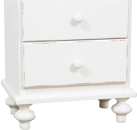 Biscottini Comodino Biscottini Country legno tiglio bianco anticato 50x35x70 Made Italy