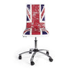 SEDIA DA UFFICIO BRITISH YOUNG BANDIERA INGHILTERRA PER SCRIVANIA GIREVOLE CON RUOTE