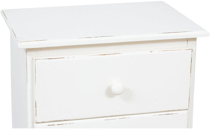 Biscottini Comodino Biscottini Country legno tiglio bianco anticato 50x35x70 Made Italy