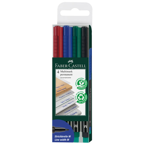 Busta 4 Colori Pennarello Multimark 1,0Mm Medio Faber-Castell