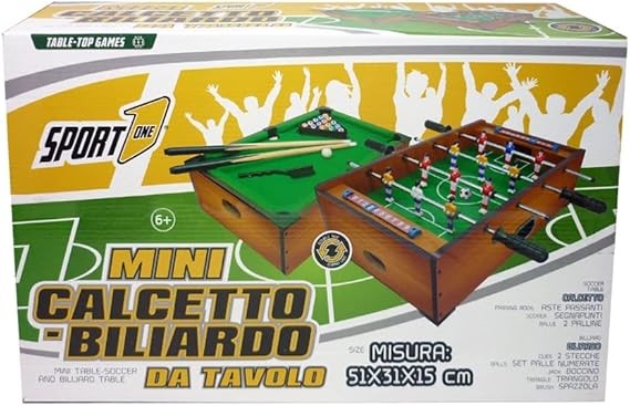 Sport1 mini Calcetto e biliardo da tavolo 2 in 1
