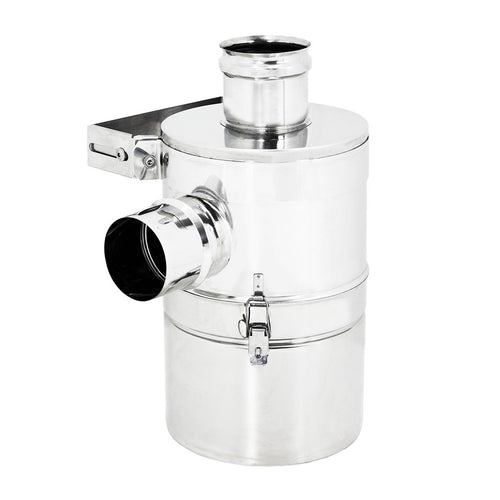 Abbattitore inox da 100mm per la fuliggine di stufe e caldaie a pellet