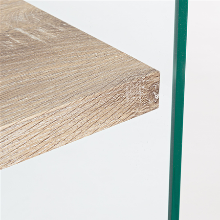 Scrivania moderna "Kenya" da ufficio e cameretta in legno con piedi in vetro temperato 110 cm