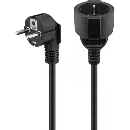 Cavo Alimentazione Schuko Maschio Angolato / Femmina 10m Nero