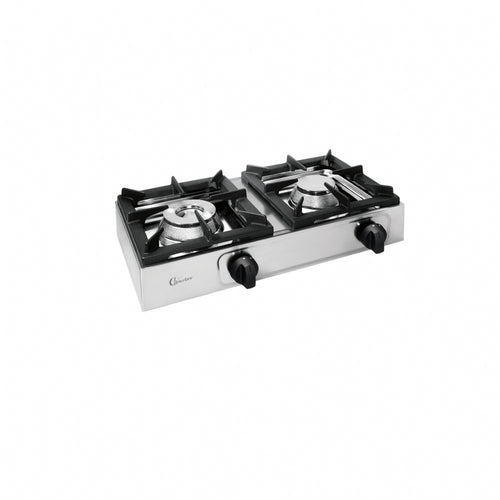 Parker Cucina Fornello professionale 2 fuochi acciaio inox 18/10 gas valvola sicurezza Made in Italy BIG7002L6 kW 3 + kW 3