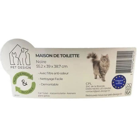 Design per animali domestici Sacha Wilet Maison - 56 x 40 x 39 cm - bianco e nero - per gatti