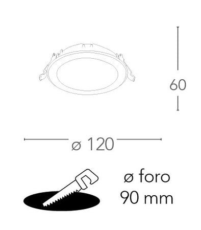 Faretto a incasso Bianco Led A+ 4000kelvin 10 watt